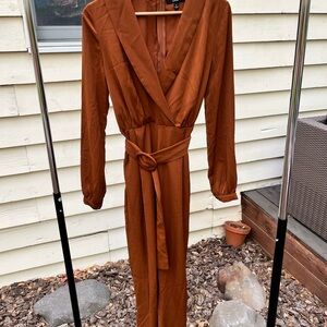 Lulu's Terracotta Zippered Jumpsuit